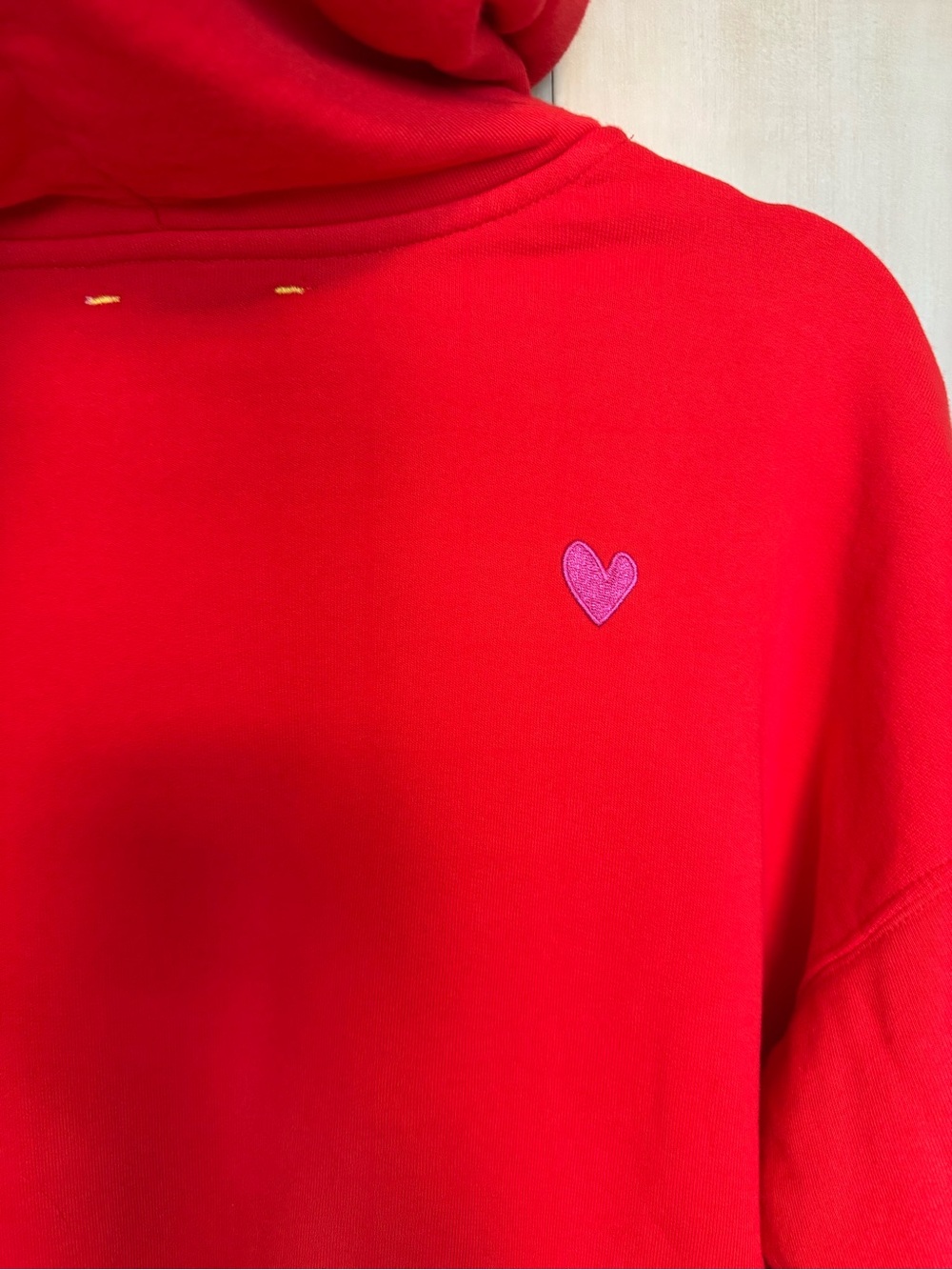 Kerri Rosenthal Red Hoodie with Pink Drip Heart - Picture 3 of 8